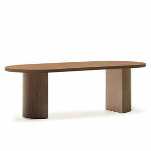 Kerek étkezőasztal diófa dekoros asztallappal 100x240 cm Nealy – Kave Home kép