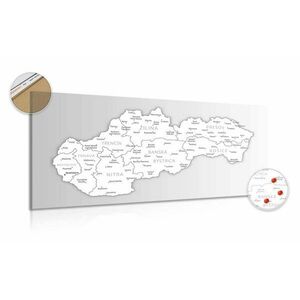 Kép parafán fekete-fehér szlovákiai térkép kép