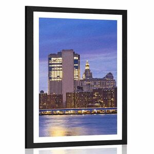 Poszter paszpartuval éjszakai Brooklyn. kép