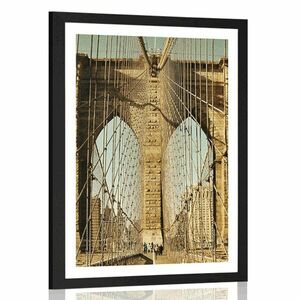 Poszter paszpartuval, Manhattan híd New Yorkban. kép