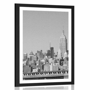 Paszpartus poszter mágikus fekete-fehér New Yorkról. kép