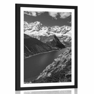 Poszter paszpartuval: fekete-fehér Patagonia Nemzeti Park Argentínában. kép
