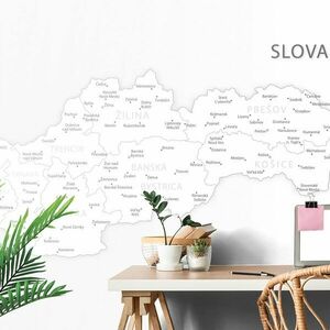 Öntapadós tapéta Szlovákia térkép fekete-fehérben kép