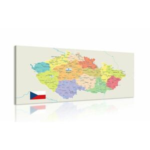 Kép stílusos Csehország térkép zászlóval kép