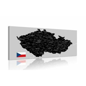 Kép fekete-szürke Csehország térképe zászlóval kép