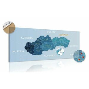 Kép parafán elegáns Szlovákia térkép kékben kép