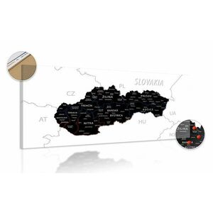 Kép parafatáblán modern Szlovákia térkép kép