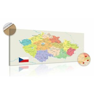 Parafa táblakép stílusos Csehország térképe zászlóval kép
