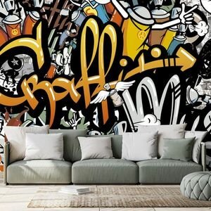 Öntapadó tapéta graffiti téglafalon kép