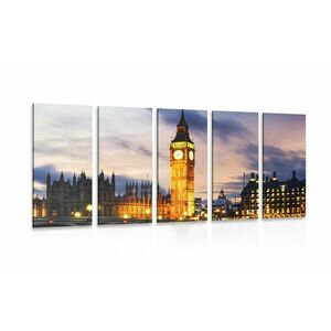 5 részes kép éjszakai Big Ben Londonban kép