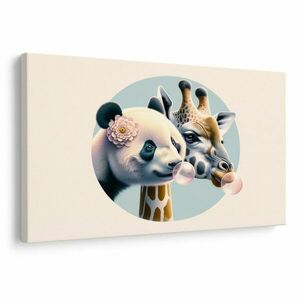 Kép panda és zsiráf rágógumi buborékkal kép