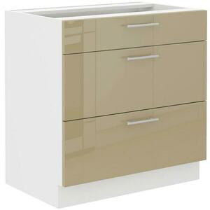 Konyhaszekrény Lara 80d 3s Bb Mdf Cappucino fényes kép