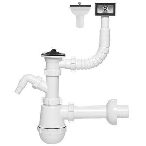 Mosogatószifon Ø 50 mm palackos 1 rekeszes kimenet mosógéphez/mosogatógéphez 1233 kép