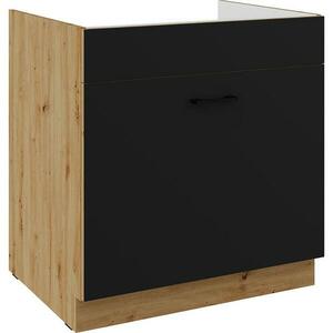 Konyhaszekrény Modena fekete/tölgy artisan 80ZL 1S BB kép