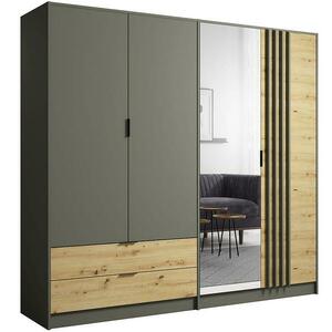 Szekrény Rimini 4d2s Szürke/Tölgy Artisan kép