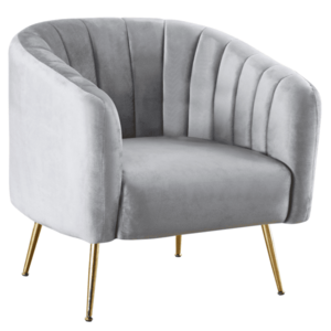 Design fotel, szürke Velvet szövet/gold króm-arany, BAGY kép