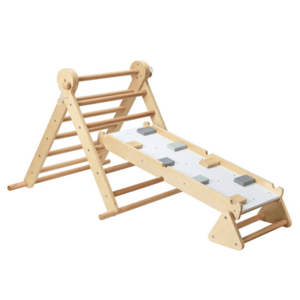 Montessori Pikler-háromszög 3 az 1-ben, természetes/színes, OPRIN kép