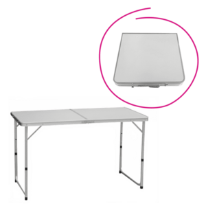 Összecsukható kempingasztal, 120 cm, alumínium/MDF, KEPI TYP 1 kép