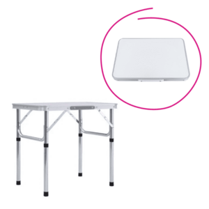 Összecsukható kempingasztal, 60 cm, alumínium/MDF, KEPI TYP 2 kép