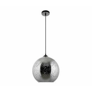 Csillár zsinóron 1xE27/60W/230V átm. 30 cm fekete kép