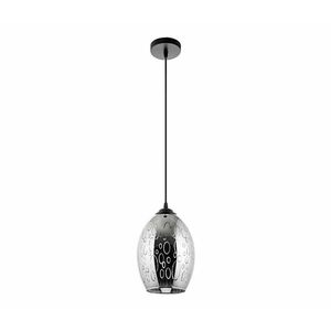 Csillár zsinóron 1xE27/60W/230V átm. 16 cm fekete kép