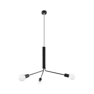 Csillár zsinóron DUOMO 3D 3xE27/60W/230V fekete kép
