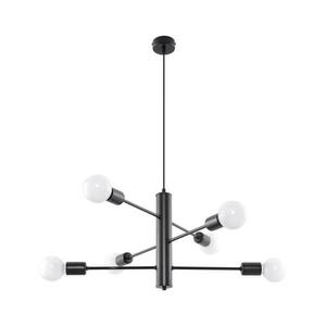 Csillár zsinóron DUOMO 6 6xE27/60W/230V fekete kép