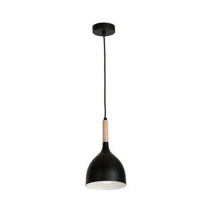 Csillár zsinóron NOAK WOOD 1xE27/15W/230V fekete/bükkfa kép