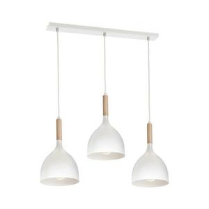 Csillár zsinóron NOAK WOOD 3xE27/15W/230V fehér/bükkfa kép