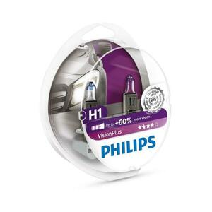 Philips KÉSZLET 2x Autó izzó Philips VISION PLUS 12258VPS2 H1 P14, 5s/55W/12V kép