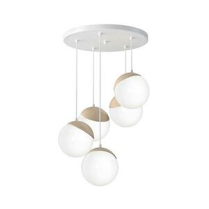 Csillár zsinóron SFERA WOOD 5xE14/40W/230V fehér kép