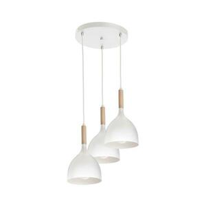 Csillár zsinóron NOAK WOOD 3xE27/15W/230V fehér/bükkfa kép