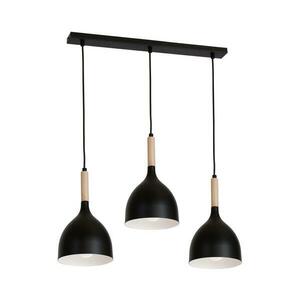 Csillár zsinóron NOAK WOOD 3xE27/15W/230V fekete/bükkfa kép