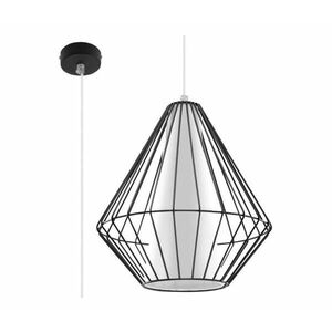 Csillár zsinóron DEMI 1xE27/60W/230V fekete/fehér kép