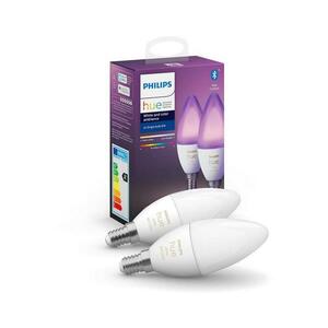 Philips KÉSZLET 2x LED Szabályozható izzó Philips Hue WHITE AND COLOR E14/5, 3W/230V kép