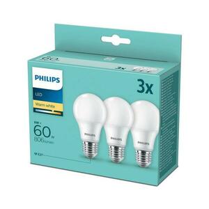 Philips SET 3x LED Izzó Philips A60 E27/8W/230V 2700K kép