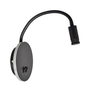 LED Rugalmas fali kislámpa BASE 1xLED/8W+1xLED/2W/230V fekete/ezüst kép