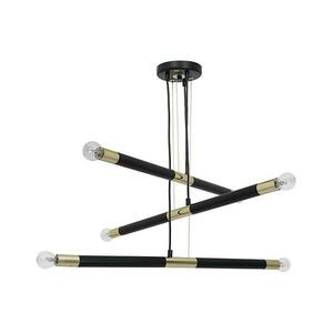 Csillár zsinóron BASTONE 6xE14/40W/230V fekete/arany kép
