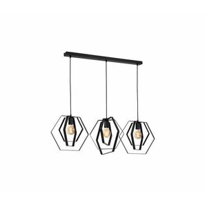 Csillár zsinóron HEXAGON 3xE27/60W/230V fekete kép