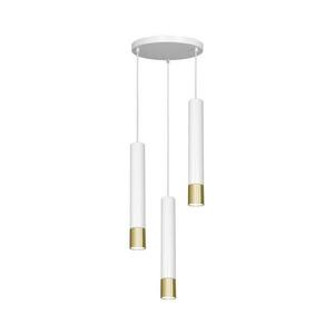 Csillár zsinóron NEST 3xGU10/8W/230V kerek fehér/arany kép