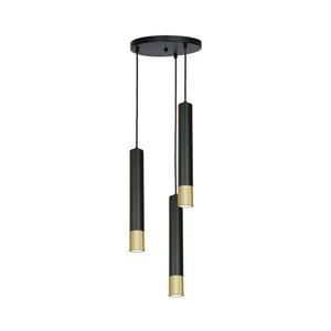 Csillár zsinóron NEST 3xGU10/8W/230V kerek fekete/arany kép