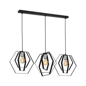 Csillár zsinóron HEXAGON 3xE27/60W/230V fekete/króm kép