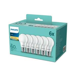 Philips KÉSZLET 6x LED Izzó Philips E27/8W/230V 2700K kép