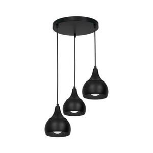 Csillár zsinóron AKTAN 3xE27/60W/230V fekete kerek kép
