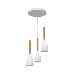 Csillár zsinóron MUZA NEW 3xE27/60W/230V bükkfa/fehér kép
