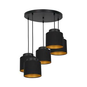 Csillár zsinóron FRODI 5xE27/60W/230V fekete kerek kép