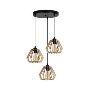 Csillár zsinóron BERGO 3xE27/60W/230V fekete kép
