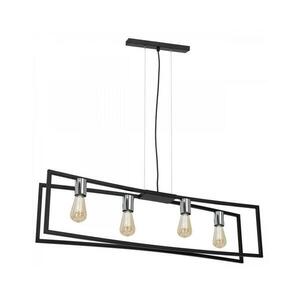 Csillár zsinóron TUNJA 4xE27/60W/230V fekete/króm kép