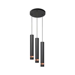 LED Csillár zsinóron TUBA 3xGU10/4, 8W/230V fekete/réz kép