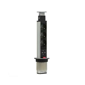 Csatlakoztatható aljzatoszlop asztallaphoz 2x230V + 2xUSB kép